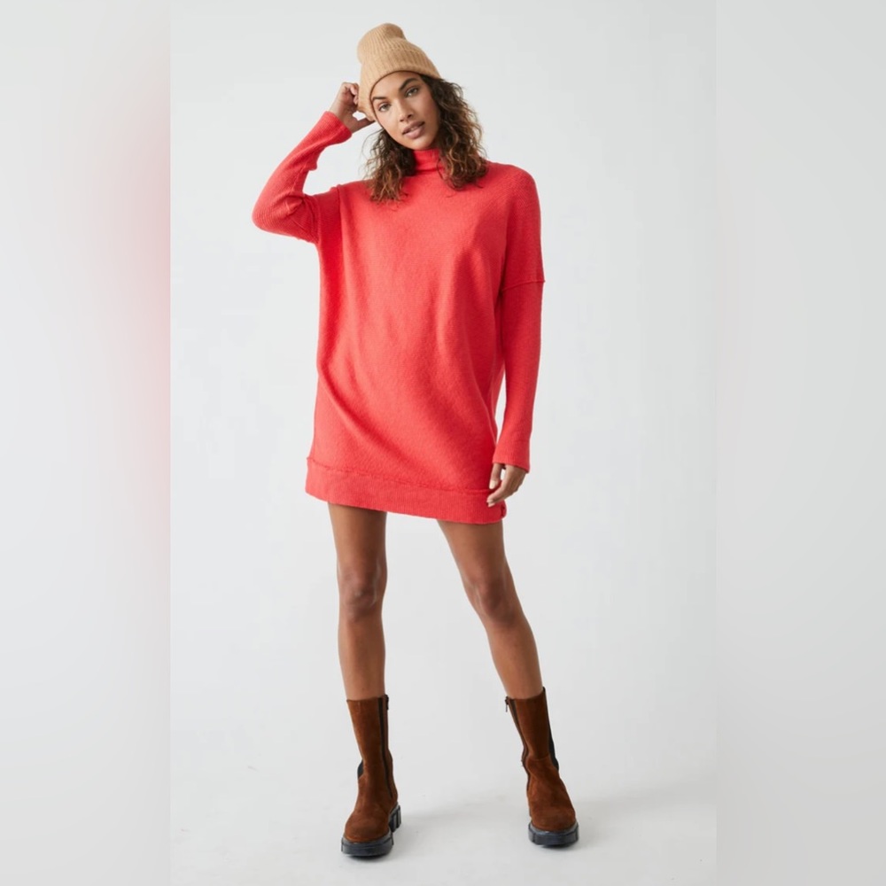 Free People Casey Tunic Fiery Red Small New NWT